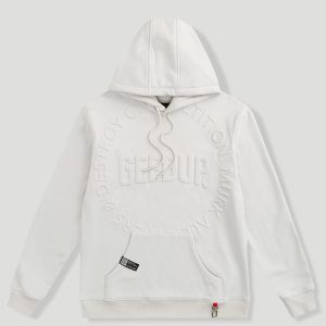 Geedup O S Emblem Emboss Hoodie Ice Grey