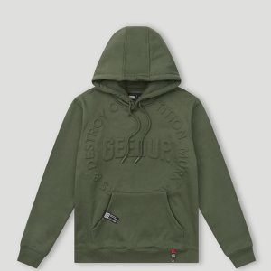 Geedup O S Emblem Emboss Hoody Military Green