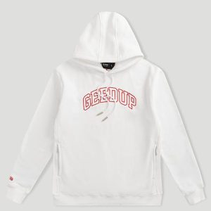 Geedup Proud Team Logo Hoodie White front